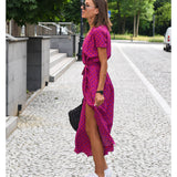 Talia™ | Stylish V-Neck Floral Dress