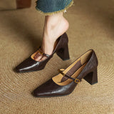 Maela Genuine Leather Heels