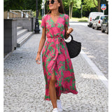 Talia™ | Stylish V-Neck Floral Dress