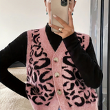 JADE™ - Cozy Leopard Print Sweater Vest for All Seasons