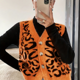 JADE™ - Cozy Leopard Print Sweater Vest for All Seasons