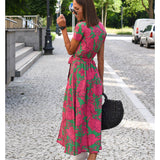 Talia™ | Stylish V-Neck Floral Dress