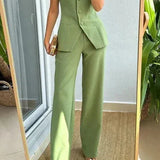 BRIA | Strapless Buttoned Two-Piece Set
