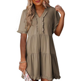 SHAILA™ - Casual V-Neck Mini Dress