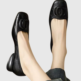 Mary | Erin Leather Square-Toe Flats
