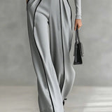 Solana | Long Sleeve Turtleneck and Wide Leg Pants Set with Belt