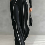 Solana | Long Sleeve Turtleneck and Wide Leg Pants Set with Belt