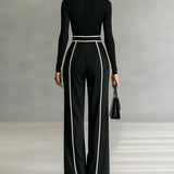 Solana | Long Sleeve Turtleneck and Wide Leg Pants Set with Belt