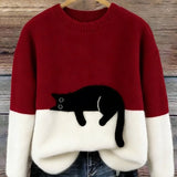 Caitlin | Casual Cat Graphic Sweater