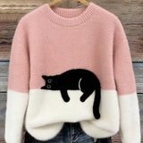 Caitlin | Casual Cat Graphic Sweater