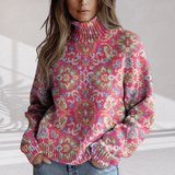 Donna | Floral Knit Turtleneck