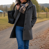 Women’s Straight Fit Button Front Long Coat