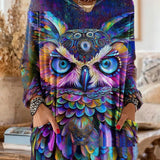 Women’s Retro Ethnic Print Hooded Tunic