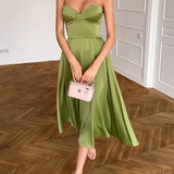 Liora™ | Strapless Elegant Midi Dress