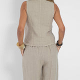 Aira | Buttoned Vest & Wide-Leg Trousers Set
