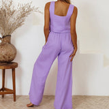 Megan | Minimalist Top and Wide-Leg Pants Set