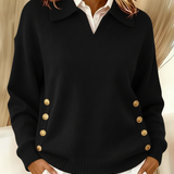 Vynette™ | V-Neck Sweater with Collar