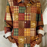 Merritt™ | Vintage Patchwork Button Front Blouse