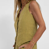 Aira | Buttoned Vest & Wide-Leg Trousers Set