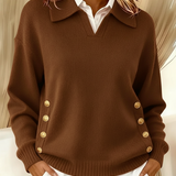 Vynette™ | V-Neck Sweater with Collar