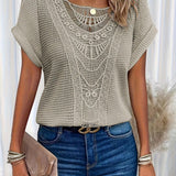 Women’s Embroidered Ruffle V Neck Top