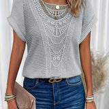 Women’s Embroidered Ruffle V Neck Top