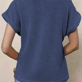 Women’s Embroidered Ruffle V Neck Top