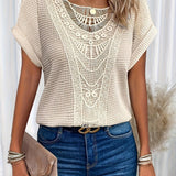 Women’s Embroidered Ruffle V Neck Top