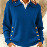 Vynette™ | V-Neck Sweater with Collar