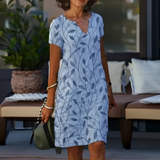 NOELLE™ – Effortless Leaf Pattern Dress