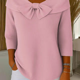 Tivella™ | Sweater with Bow and Round Neckline