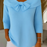 Tivella™ | Sweater with Bow and Round Neckline