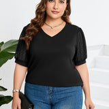 Women’s Puff Sleeve V Neck Top