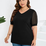 Women’s Puff Sleeve V Neck Top