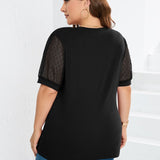 Women’s Puff Sleeve V Neck Top