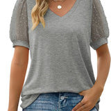 Women’s Puff Sleeve V Neck Top