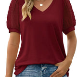 Women’s Puff Sleeve V Neck Top