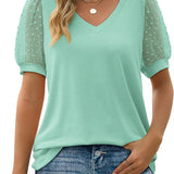 Women’s Puff Sleeve V Neck Top