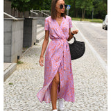 Talia™ | Stylish V-Neck Floral Dress