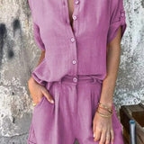 Melda | Breezy Buttoned Set