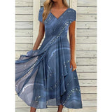 LYANNA™ - Flowing V-Neck Midi Dress