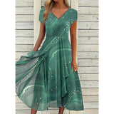 LYANNA™ - Flowing V-Neck Midi Dress