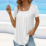 Women’s Pleated Square Neck Top