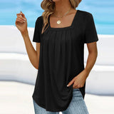 Women’s Pleated Square Neck Top