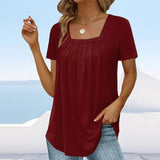 Women’s Pleated Square Neck Top
