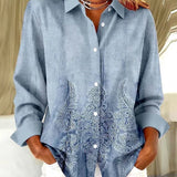 Melrose™ | Vintage Botanical Print Button Blouse