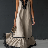 Nathalie | long dress with ruffles