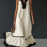 Nathalie | long dress with ruffles