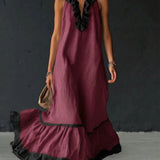 Nathalie | long dress with ruffles