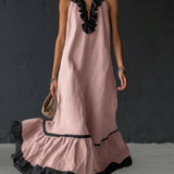 Nathalie | long dress with ruffles
